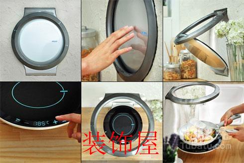 能折叠进墙壁的烟机和灶具 科技感十足